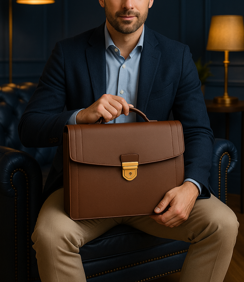 Leather Briefcase No. 21 - Brown