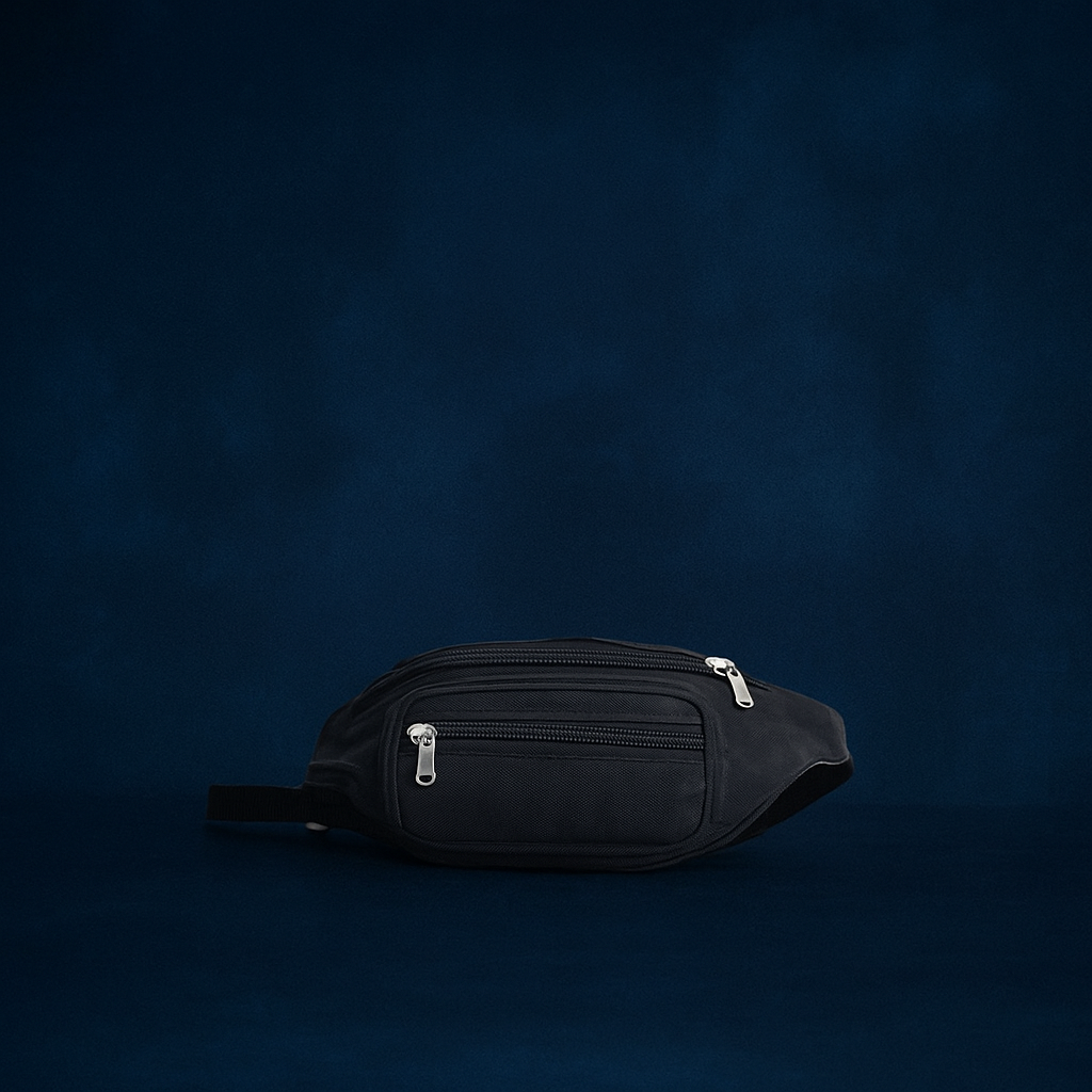 Riñonera de piel n.º 22 - Negra