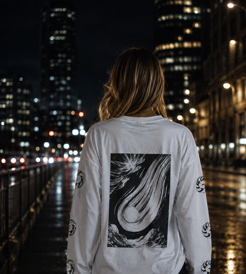 Novels Longsleeve Shirt With Cuffrib Unisex - White