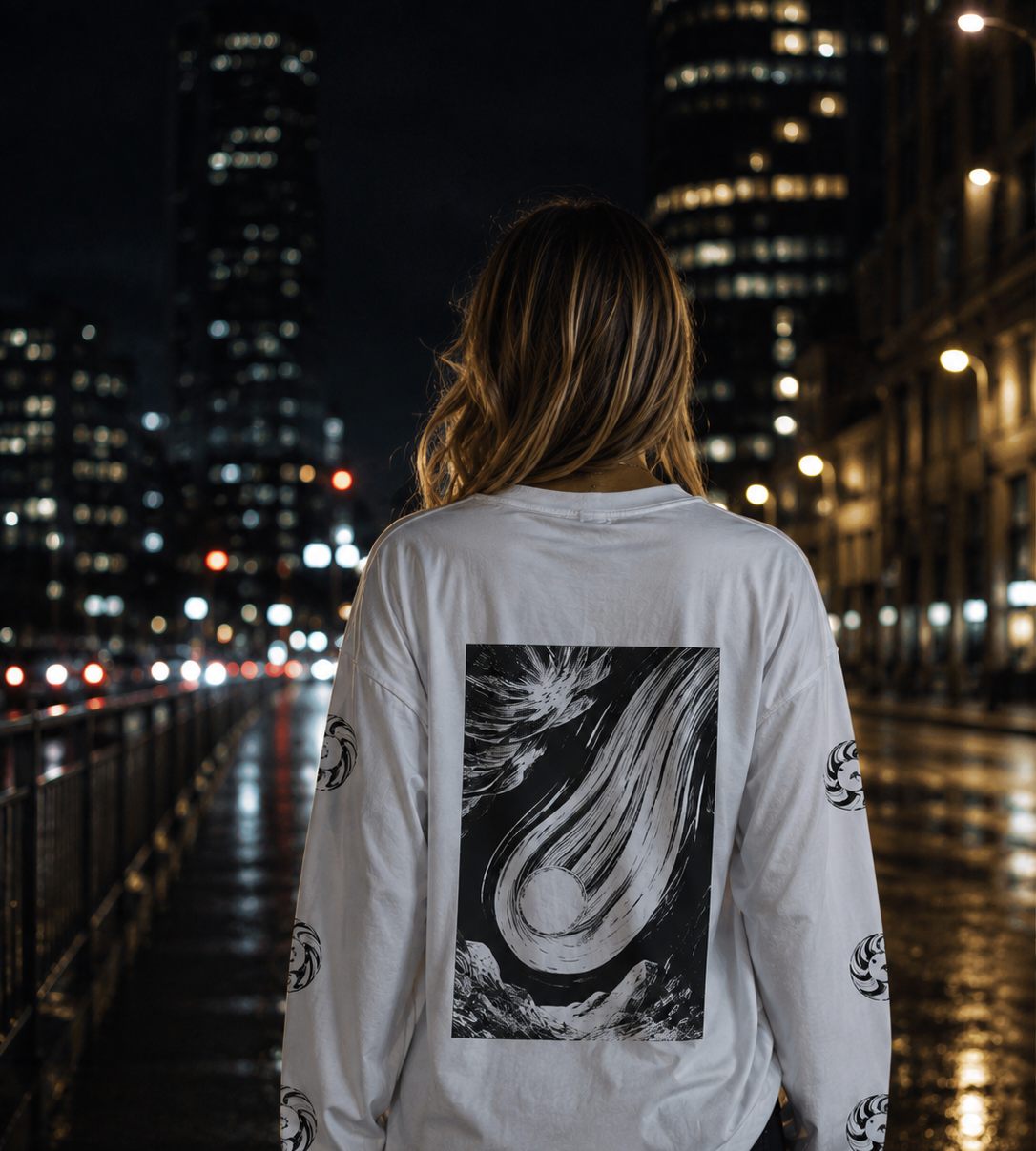 Novels Longsleeve Shirt With Cuffrib Unisex - White